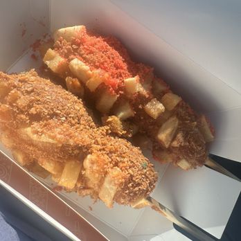 Mochiry - Bbq half potato and hot Cheeto half potato. - Donuts Near Me - Gainesville, Florida