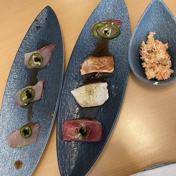 Aokicho - Yuzu Yellowtail, Tar-Tar Deluxe, Spicy Crawfish salad - Sushi Bars Near Me - League City, Texas