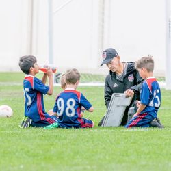 San Ramon Futbol Club - Youth players and coach in the competitive program