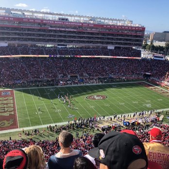 Levi's Stadium - End zone painted red for the playoffs - Stadiums & Arenas Near Me - Santa Clara, California