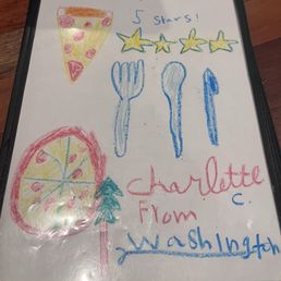 Cute menus- all done by kids- super cute