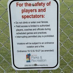 Brooks Park - Warning