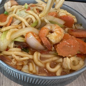 Hom Mali By The Nood Bar - Gochujung Udon with shrimp - Noodles Near Me - San Diego, California