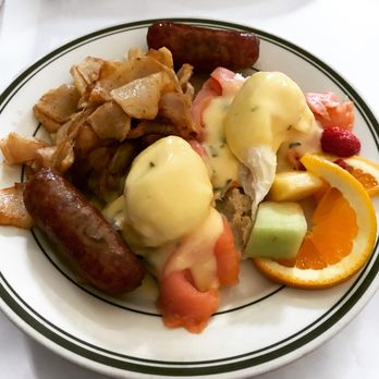 Elysian Cafe - The Salmon Eggs Benedict! Absolutely amazing! - New American Near Me - Hoboken, New Jersey