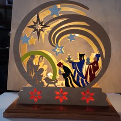 Pop's Shop Woodworking - Lighted Nativity Scene. #5 in the series.