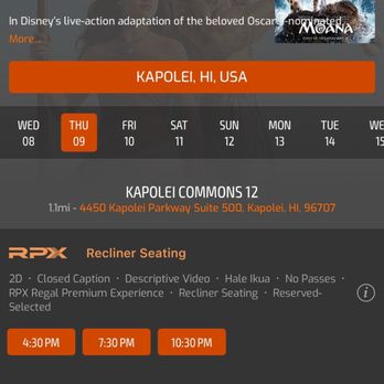 Regal Kapolei Commons - Cinema Near Me - Kapolei, Hawaii
