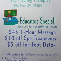 Miles Away Massage and Healing Therapies - Specials for Educators!