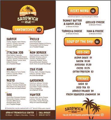 Menu photo 2 Sandwich Isle Princeville, HI Menu photo 2 Sandwich Isle Princeville, HI