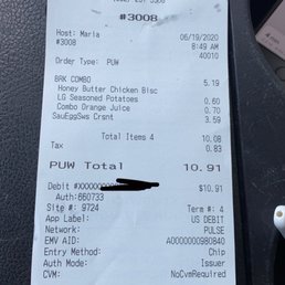the receipt for the restaurant the receipt for the restaurant