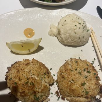 Bonefish Grill - Maryland-Style Crab Cakes New Kung Pao Brussels Sprouts and garlic mashed potatoes - Seafood Near Me - Las Vegas, Nevada Bonefish Grill - Maryland-Style Crab Cakes New Kung Pao Brussels Sprouts and garlic mashed potatoes - Seafood Near Me - Las Vegas, Nevada
