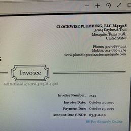 $3500 Plumbing bill for broken water main that could have been avoided.