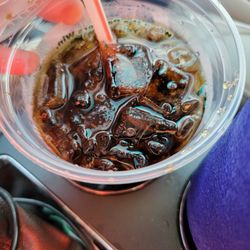 Soda with ice (I requested no ice)