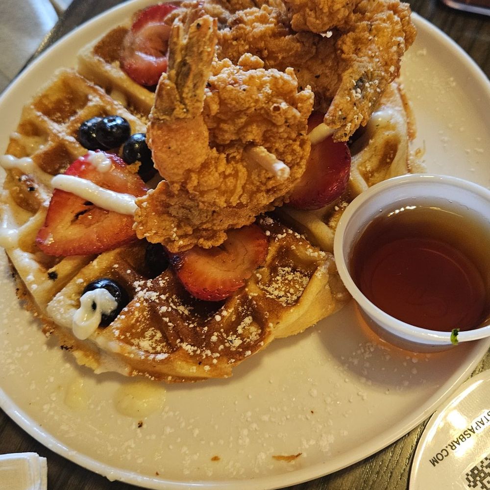 Gocha's Tapas Bar - Shrimps and waffles. And they have the jumbo Gulf shrimp. - Tapas Bars Near Me - Atlanta, Georgia Gocha's Tapas Bar - Shrimps and waffles. And they have the jumbo Gulf shrimp. - Tapas Bars Near Me - Atlanta, Georgia
