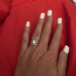 Dip manicure with "French tip" color Dip manicure with "French tip" color