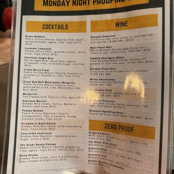 Monday Night Brewing Proofing - Menu - Brewpubs Near Me - Knoxville, Tennessee