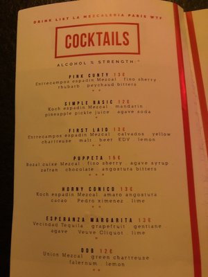 Menu photo 2 La Mezcaleria Paris, 75 Menu photo 2 La Mezcaleria Paris, 75