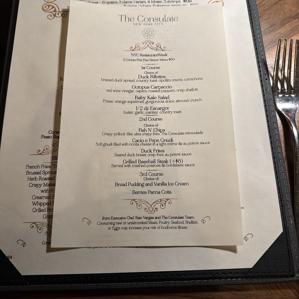 Restaurant week menu Restaurant week menu