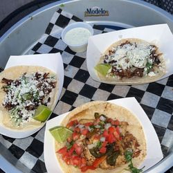Rusty Taco - 2 brisket tacos and one chicken fajita taco.