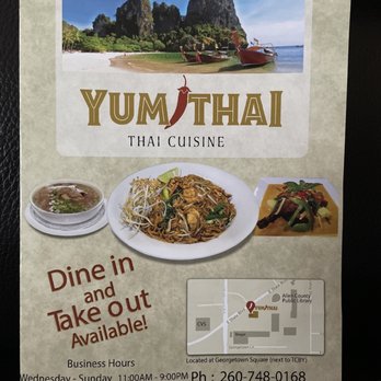 Yum Thai - 2023 Front of Menu - Thai Near Me - Fort Wayne, Indiana Yum Thai - 2023 Front of Menu - Thai Near Me - Fort Wayne, Indiana