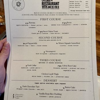 Daisies - Food Menu (Restaurant Week) - Pasta Shops Near Me - Chicago, Illinois