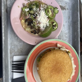 La Ñapa - mushroom taco and brisket arepa: pic doesn't even do it justice - Tapas Bars Near Me - Brooklyn, New York La Ñapa - mushroom taco and brisket arepa: pic doesn't even do it justice - Tapas Bars Near Me - Brooklyn, New York