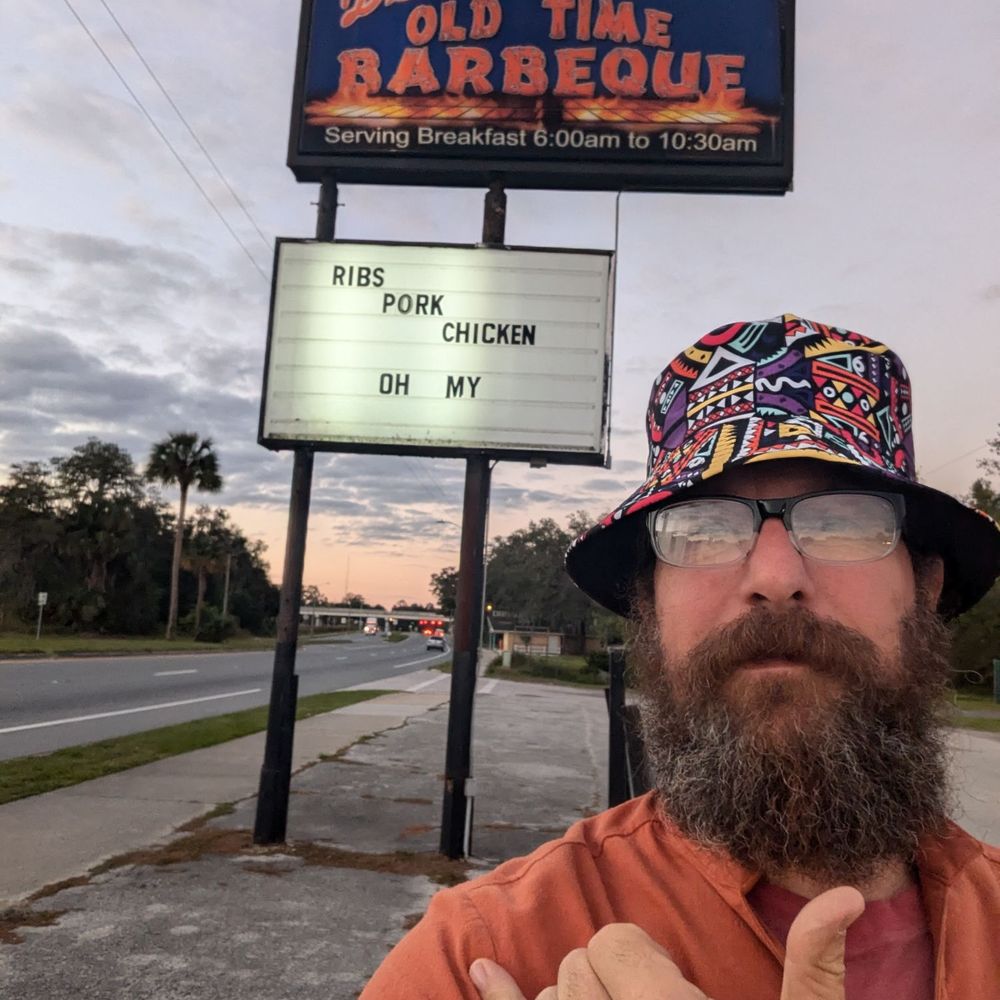 Dianne's Old Time BBQ - Their outside sign & me - Barbeque Near Me - Hawthorne, Florida Dianne's Old Time BBQ - Their outside sign & me - Barbeque Near Me - Hawthorne, Florida