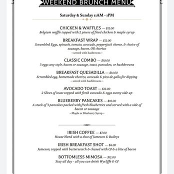 The Irish Legend - Regular brunch menu for the weekend - American Near Me - Willow Springs, Illinois The Irish Legend - Regular brunch menu for the weekend - American Near Me - Willow Springs, Illinois