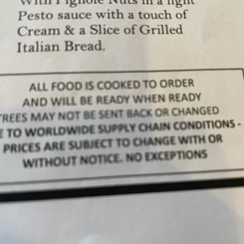 Par 440 Restaurant And Lounge - Food may not be sent back, and prices may change without notice?!?!?!? - New American Near Me - Short Hills, New Jersey