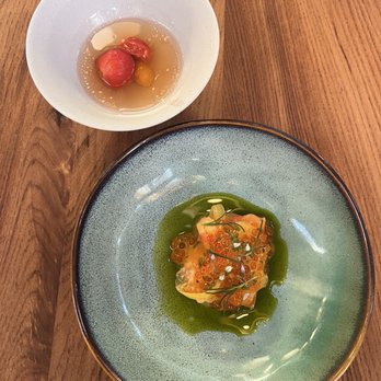 Wolfsbane - King Salmon - heirloom tomato & essence, trout roe, apricot, lovage - Wine Bars Near Me - San Francisco, California