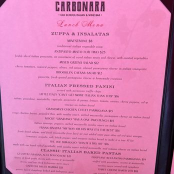 Carbonara - Lunch Menu - Zuppa Insalatas - Italian Near Me - Arlington, Virginia Carbonara - Lunch Menu - Zuppa Insalatas - Italian Near Me - Arlington, Virginia