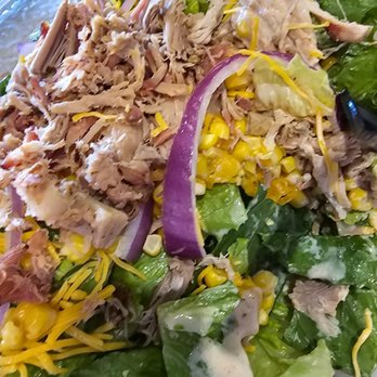Billy Sims BBQ - This is a salad with pulled pork. I absolutely love the BBQ ranch dressing. I even get extra on my nachos. - Barbeque Near Me - West Bend, Wisconsin Billy Sims BBQ - This is a salad with pulled pork. I absolutely love the BBQ ranch dressing. I even get extra on my nachos. - Barbeque Near Me - West Bend, Wisconsin