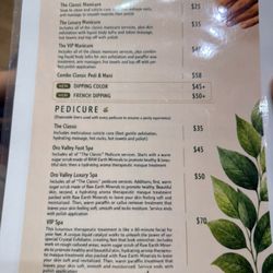 Oro Valley Hand & Foot Spa - Kelly - Spa menu