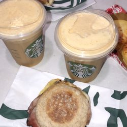 Starbucks - Reduced fat turkey bacon sandwich and pumpkin cream cold brew