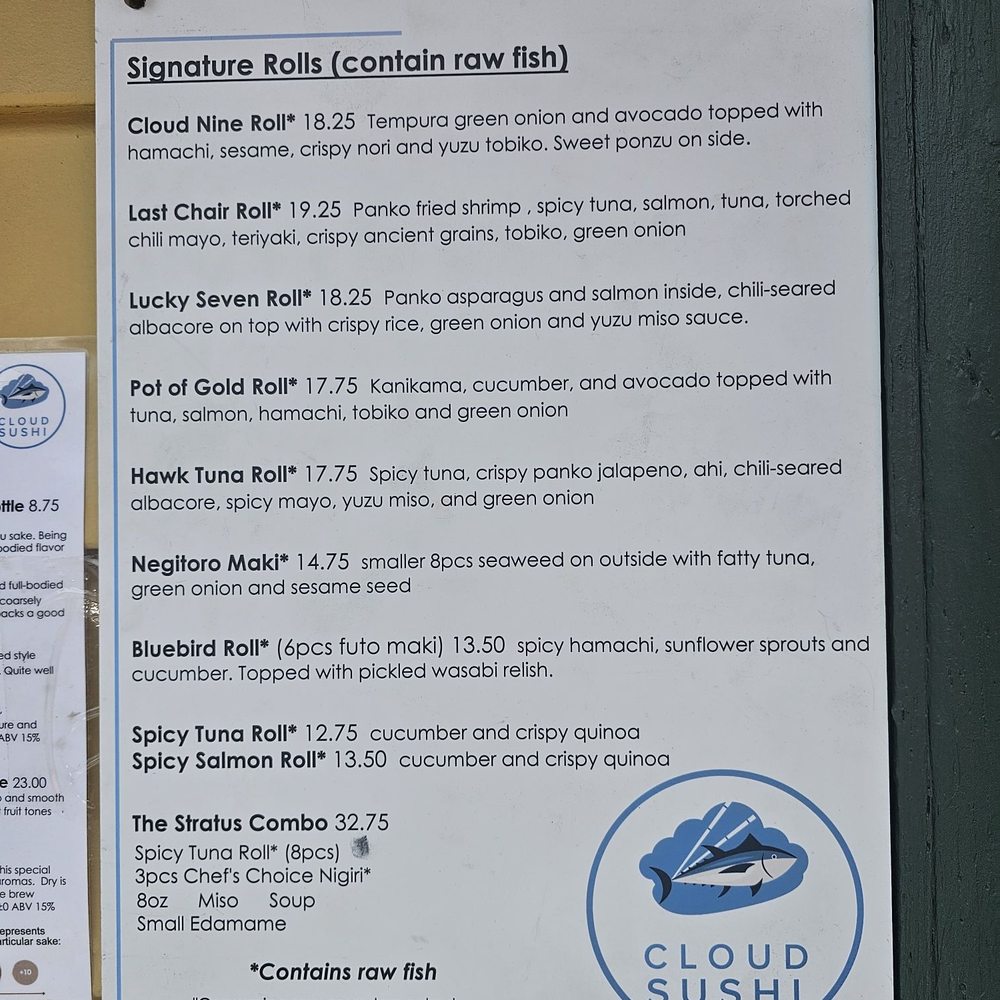 Signature roll menu Signature roll menu