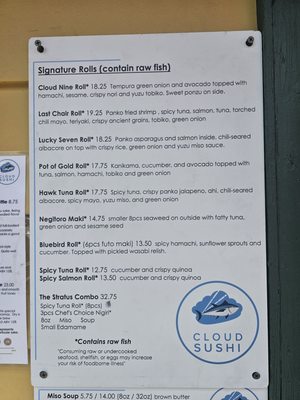 Menu photo 1 Cloud Sushi Truckee, CA
