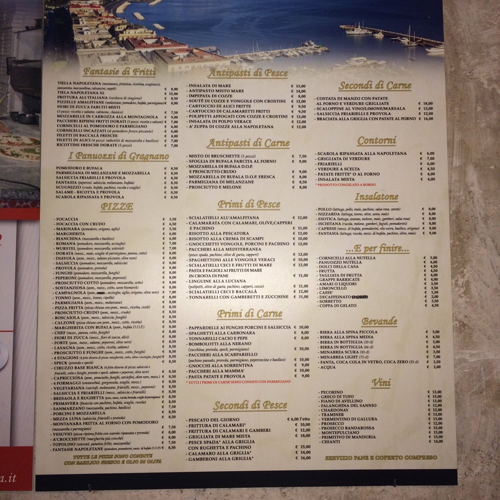 Fantasie Napoletane - Menu. - Pizza Near Me - Rome, RM