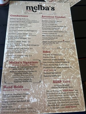 Menu photo 2 Melba's Restaurant New York, NY