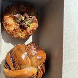 Chocolate Babka and dubai chocolate kouign amann