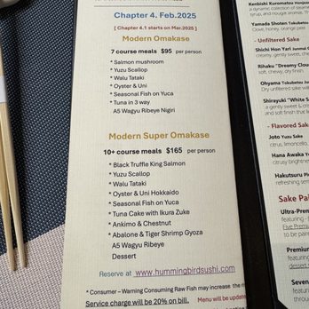 Hummingbird Sushi - Menu - Japanese Near Me - Seattle, Washington