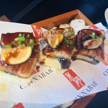Cinnabar - Foie Gras and Eel toasts with Figs - Sushi Bars Near Me - Massapequa, New York Cinnabar - Foie Gras and Eel toasts with Figs - Sushi Bars Near Me - Massapequa, New York