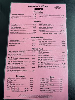 Menu photo 3 Sandra's Place Gallup, NM