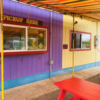 Rainbow House Shave Ice - Pickup window & picnic table seating - Desserts Near Me - Kahuku, Hawaii Rainbow House Shave Ice - Pickup window & picnic table seating - Desserts Near Me - Kahuku, Hawaii