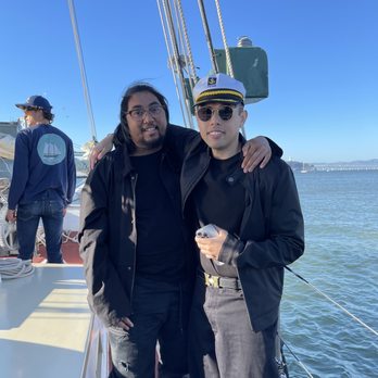 Bay Lights Charters - Birthday guy (right) with his best friend (left) - Boat Charters Near Me - San Francisco, California Bay Lights Charters - Birthday guy (right) with his best friend (left) - Boat Charters Near Me - San Francisco, California