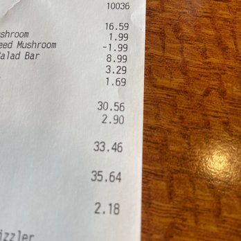 Sizzler - For 35 dollars I'm seriously disappointed with the trash - Steakhouses Near Me - Chatsworth, California Sizzler - For 35 dollars I'm seriously disappointed with the trash - Steakhouses Near Me - Chatsworth, California