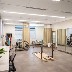 Seniors can exercise or perform rehab therapy in our fitness and rehab room