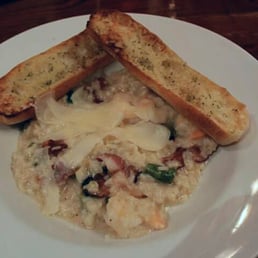 Bacon, shrimp, and asparagus risotto. Bacon, shrimp, and asparagus risotto.