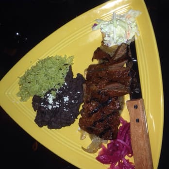 Maggie's Blue Rose - Skirt steak with black beans and cilantro rice. - Mexican Near Me - Avalon, California Maggie's Blue Rose - Skirt steak with black beans and cilantro rice. - Mexican Near Me - Avalon, California