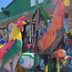 Green Expressions - Metal sculptures out front