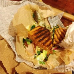 I had gotten the turkey panini with everything on it!  All the ingredients some how harmoniously worked with each other!