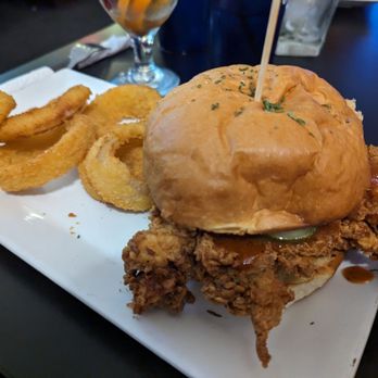 Finger Lakes Public House - Chicken sandwich and onion rings - Pubs Near Me - Canandaigua, New York Finger Lakes Public House - Chicken sandwich and onion rings - Pubs Near Me - Canandaigua, New York
